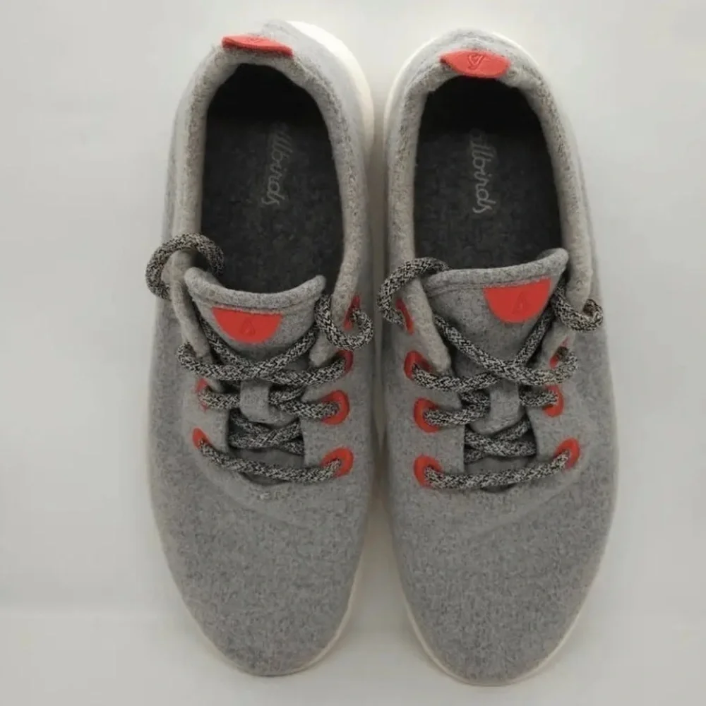 Allbirds Merino Wool Runners Casual Sneakers Shoes Grey Orange Size 10 - Picture 7 of 10